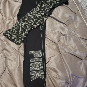 Pink camo leggings with tank top